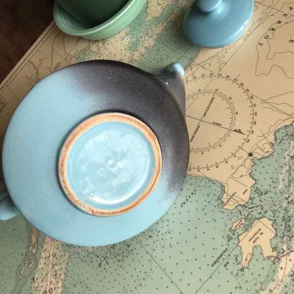 Vintage Beauce Blue Wave Teapot Set - Picture 8 of 10